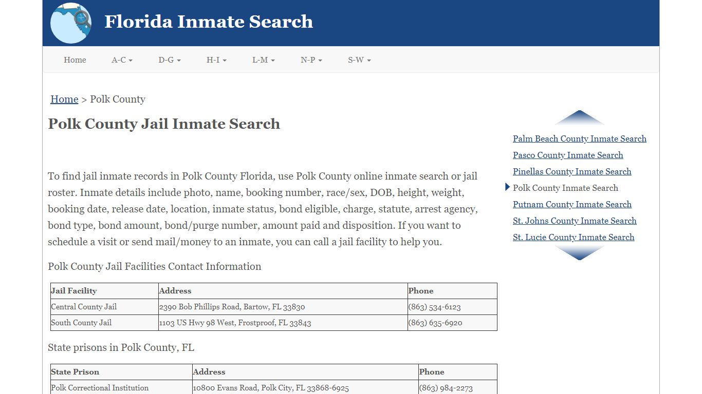 Polk County Jail Inmate Search