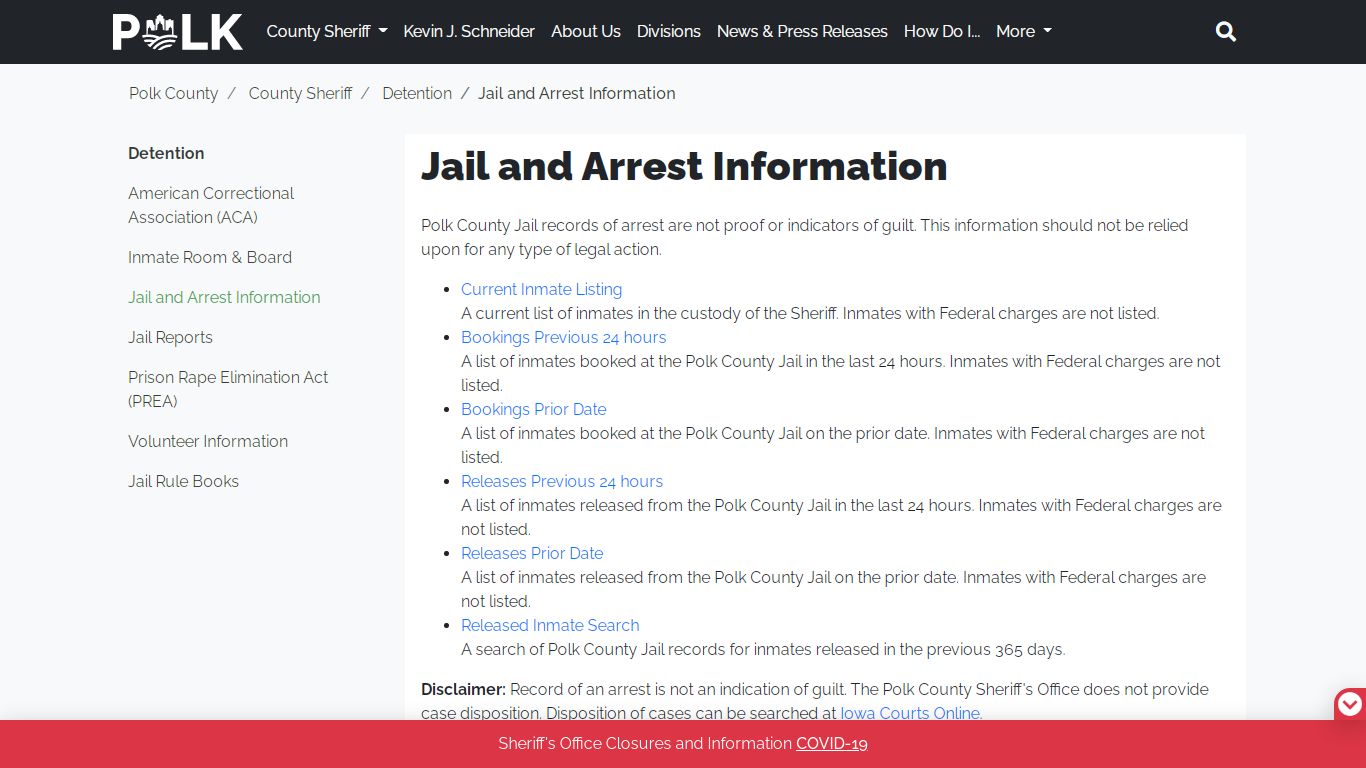 Jail and Arrest Information - Polk County Iowa